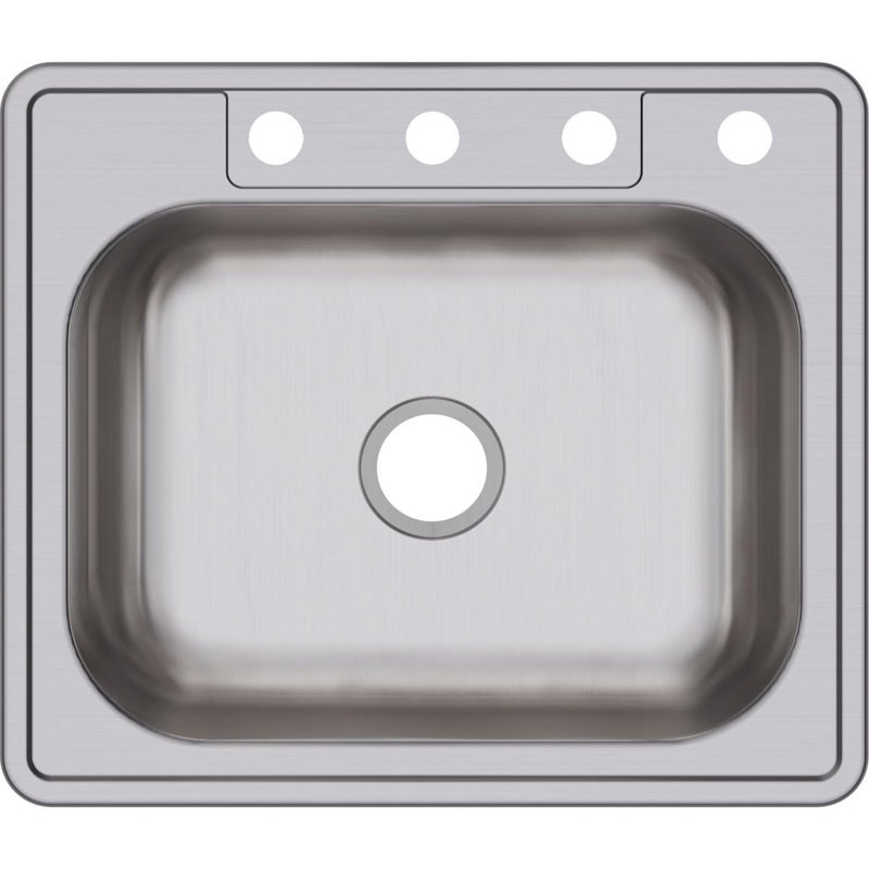 Évier de cuisine encastrable L 25 po x l 21 po Dayton, 4 trous, Acier inoxydable