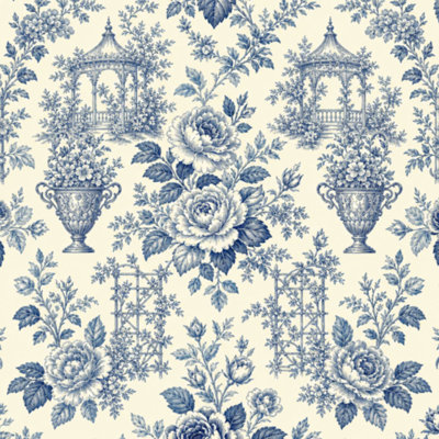 Papier peint adhésif autocollant Toile de jouy