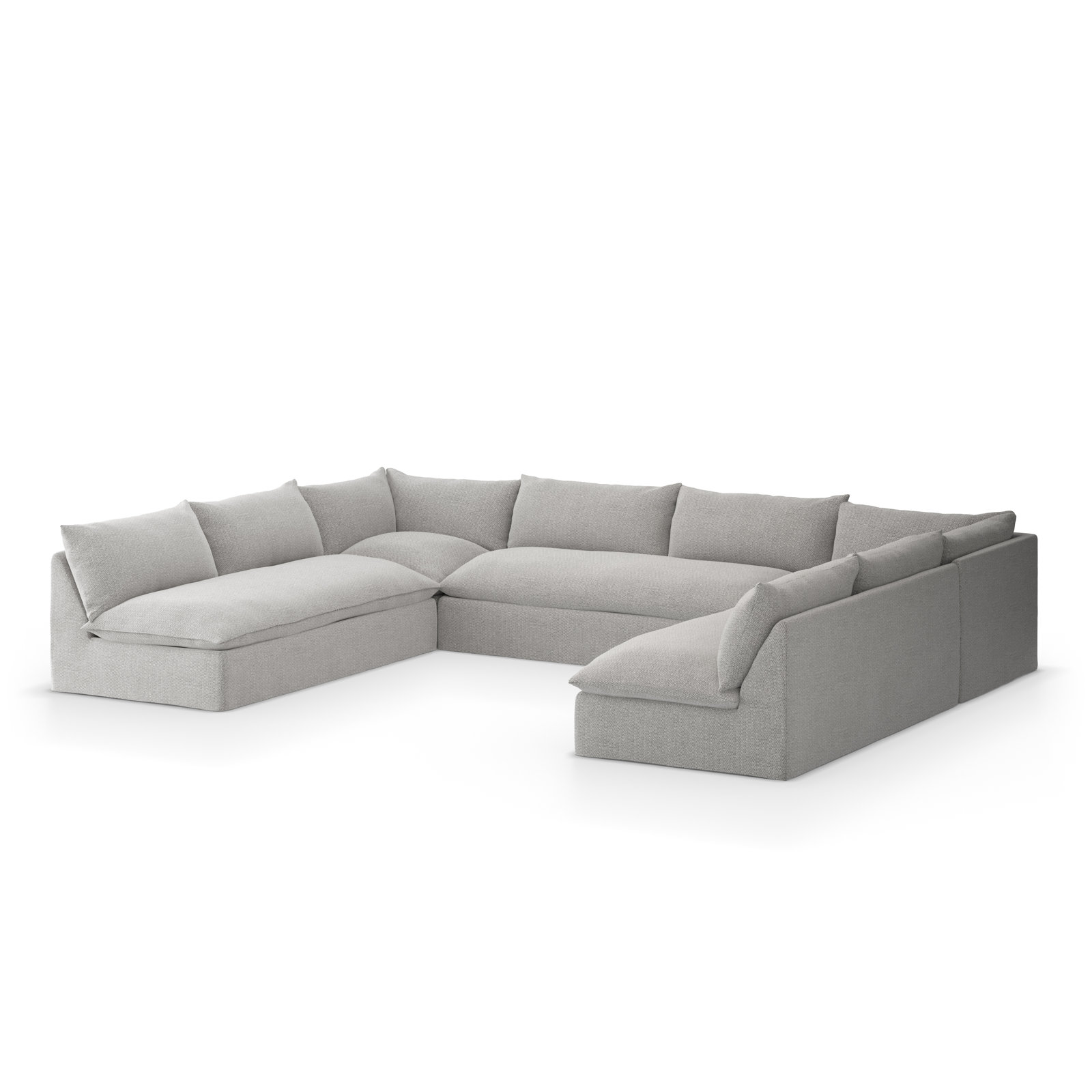 Finette 154'' Wide Aluminum Patio Sectional with Cushions, Gray