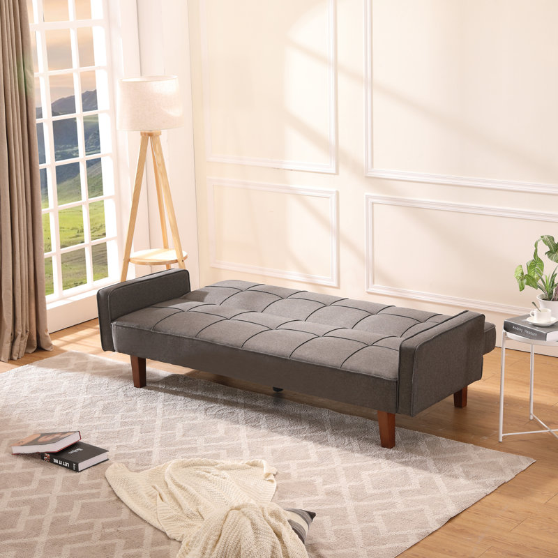 Canapé convertible pour salon Anitta, 100 % polyester gris