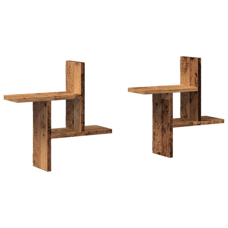 Rocchi Floating Shelf, 38cm H x 38cm W x 12cm, Old Wood
