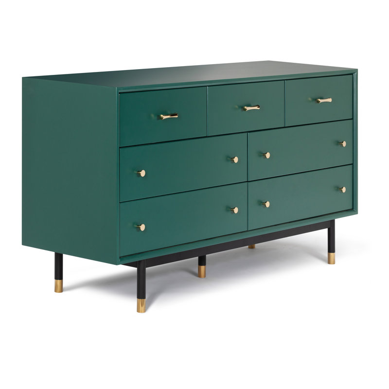 Commode 7 tiroirs Anni, Vert