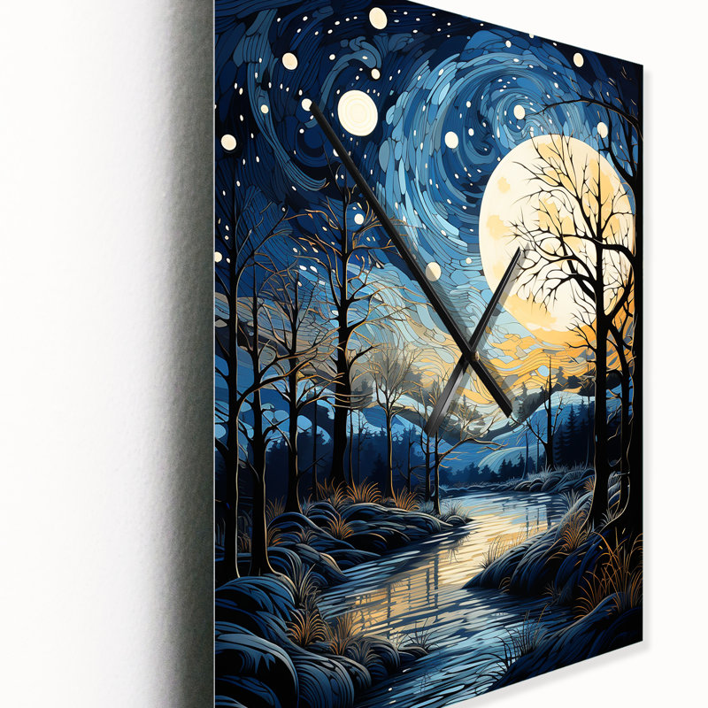 Indigo Intrigue Water Stream - Horloge murale vélo, Grand
