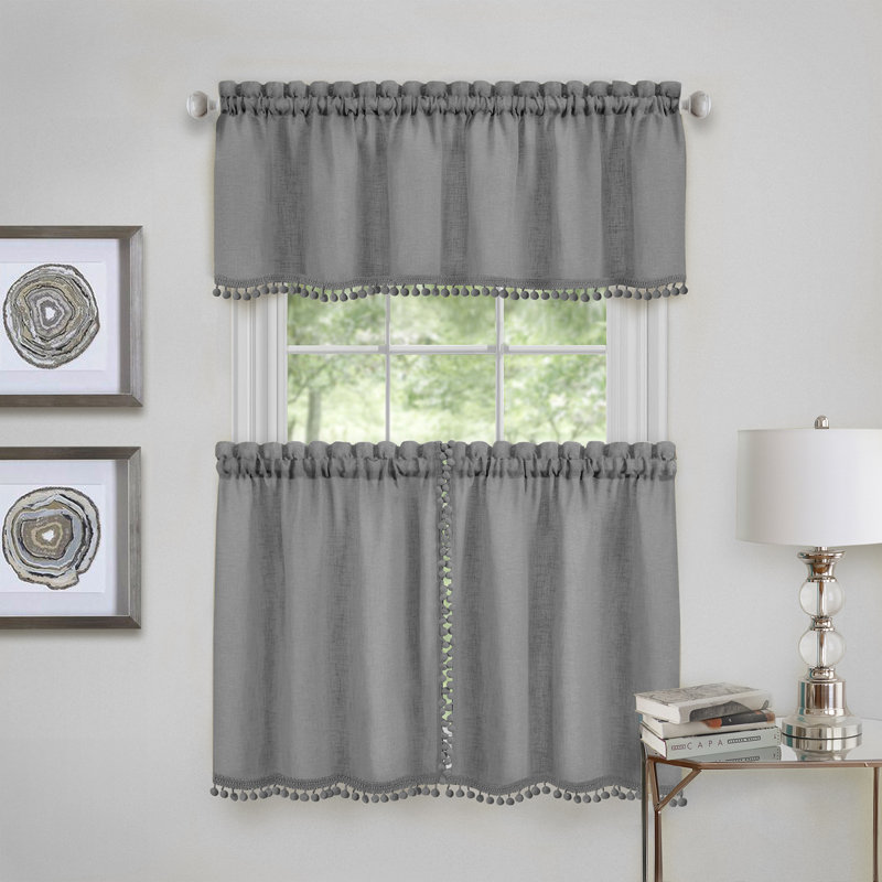 Rideau de cuisine 58 ", l 58 po x L 36 po, Gris