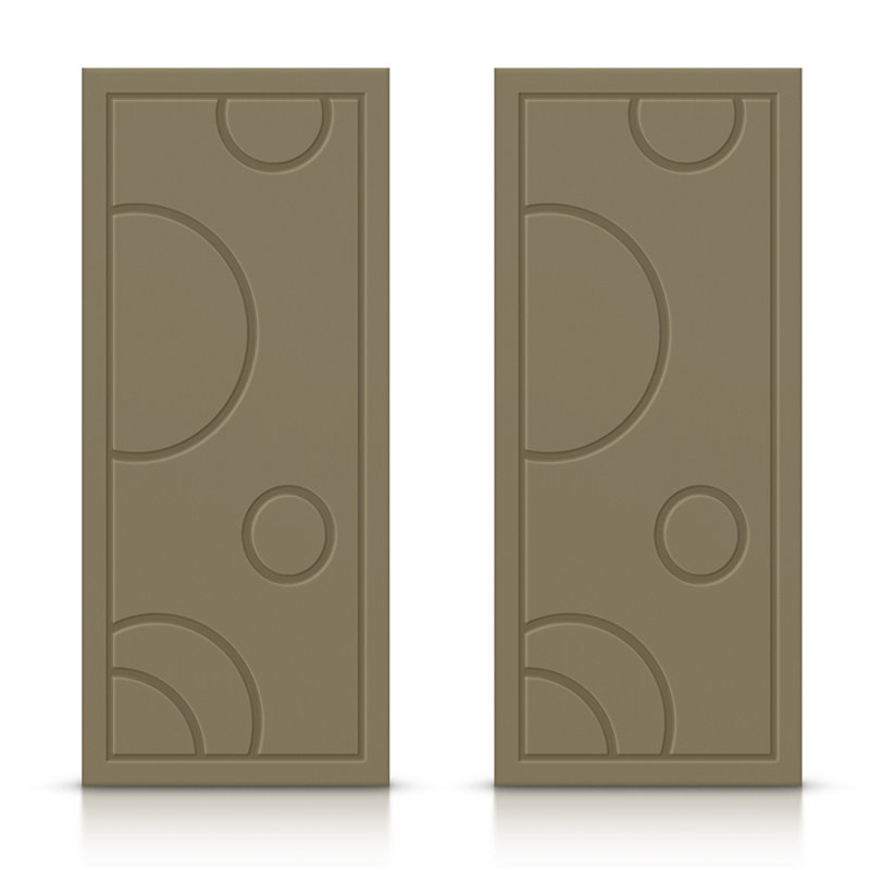 Portes de placard coulissantes à panneaux, Vert olive, 84 po x 80 po