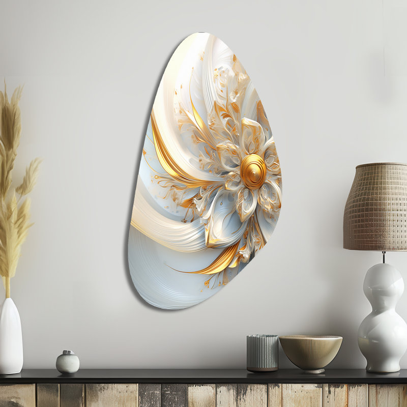 Germain, art mural asymétrique en métal Fractals Fall, H 39 po x l 21 po