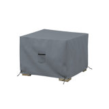 Heavy Duty Waterproof Outdoor Square Ottoman Deck Box Cover, Weather Protection Storage Bench Cover