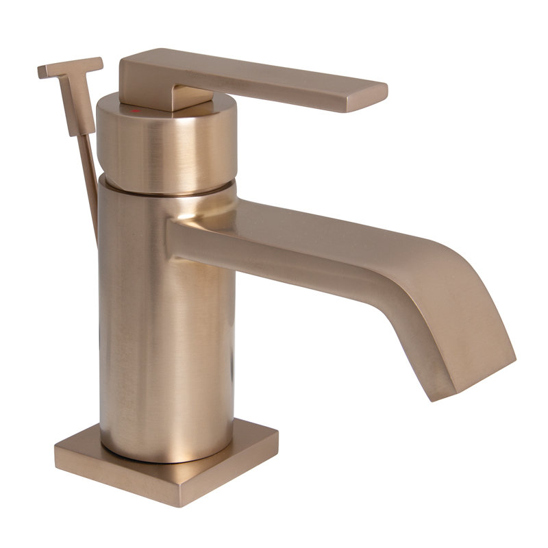 Robinet pour salle de bain à un trou avec ensemble de drain Lura, Bronze brossé