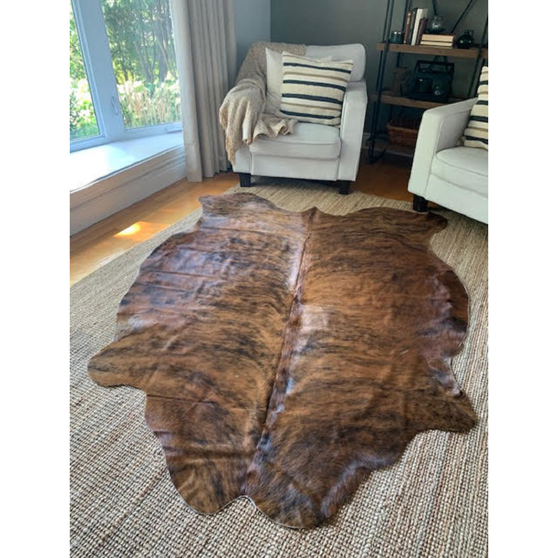 Novelty Brayen Handmade Brindle Cowhide Area Rug