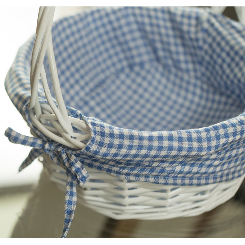 Panier en saule, H 15 po x l 13 po x P 13 po, bleu