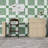 Kitchen Island with Power Outlet, Open Shelves and 2 Drawers-1234943487