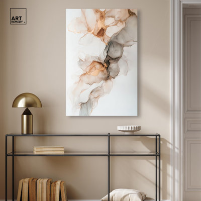 Smoky Gold Drift Canvas, art abstrait élégant par 