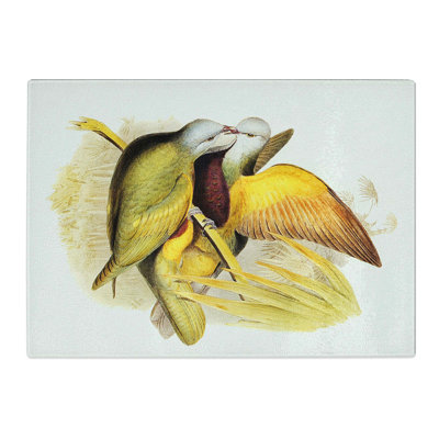 Tempered Glass Allied Fruit-Pigeons by Elizabeth Gould Chopping Board