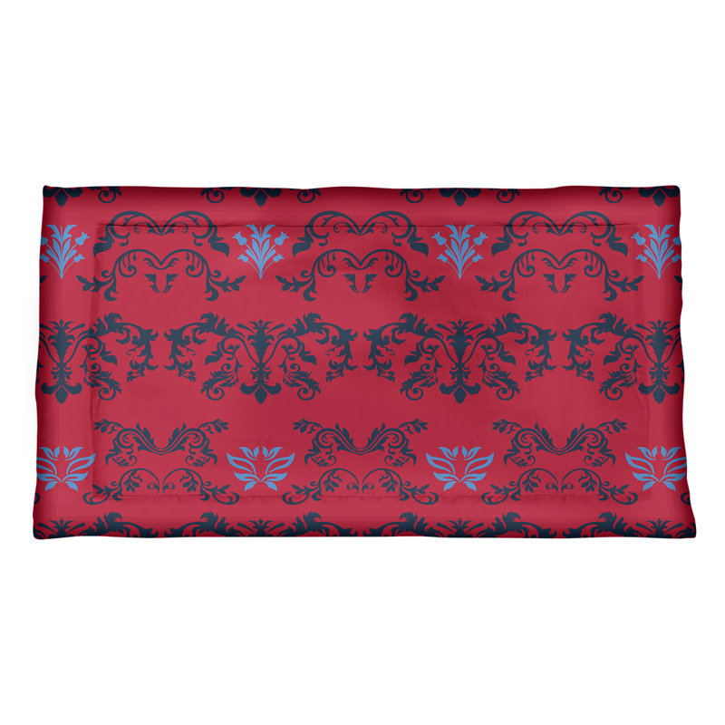 Football Baroque Pattern Pillow Sham, Standard, Microfiber, Red/Navy Blue/Blue