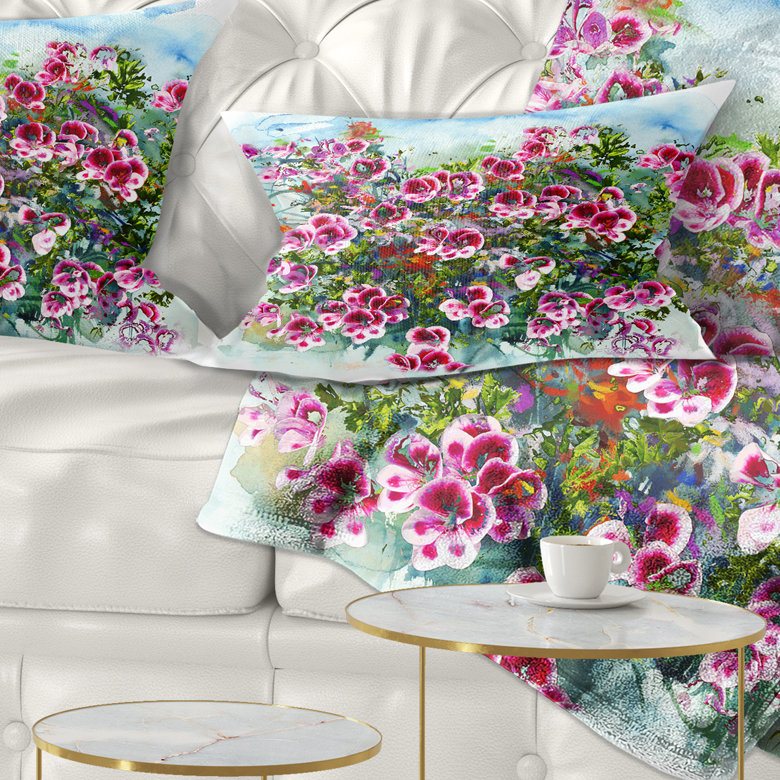 Floral Reversible Throw Pillow