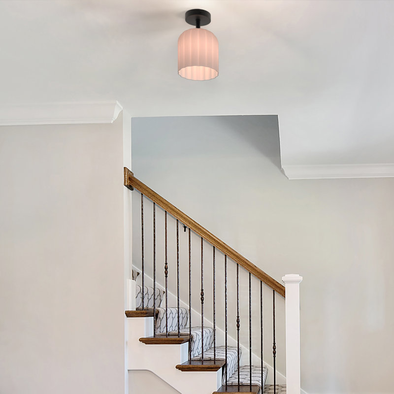 Plafonnier semi-encastré 1 lumière Parkmont Plug & Play de style transitionnel et moderne - 11,33 po de hauteur et 8,8 po de largeur