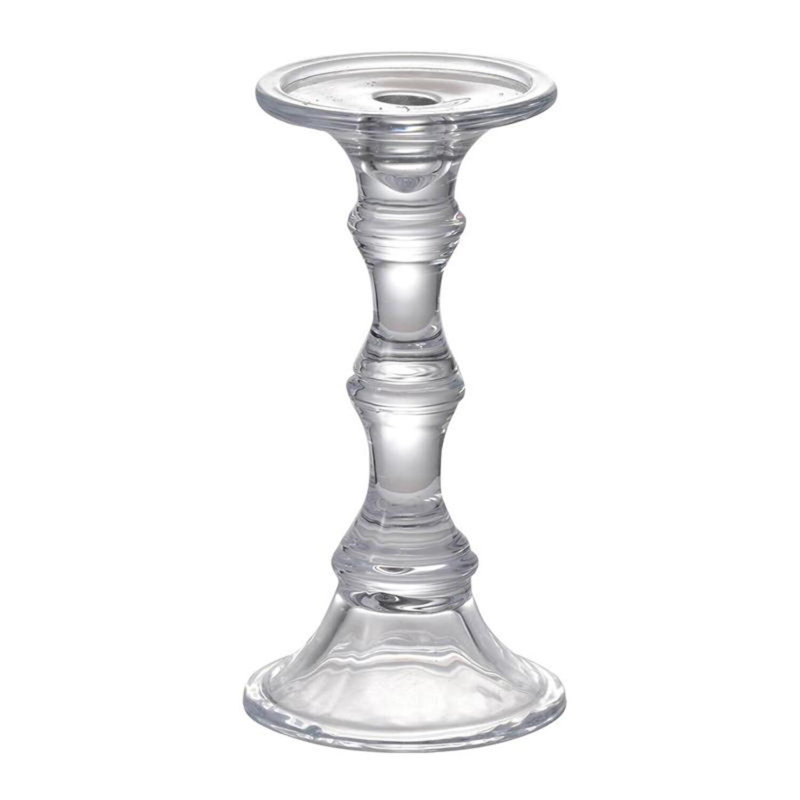 Chandelle en verre, H 9,3 po x l 4,7 po x P 4,7 po