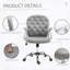 Chaise de bureau, chaise de bureau capitonnée à boutons avec accoudoirs rembourrés, hauteur réglable et roulettes pivotantes