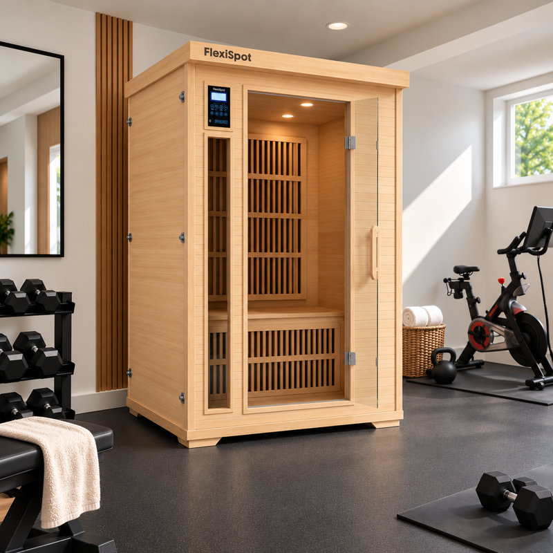Sauna infrarouge FAR pour 2 personnes avec haut-parleurs Bluetooth, panneaux de carbone à chauffage rapide