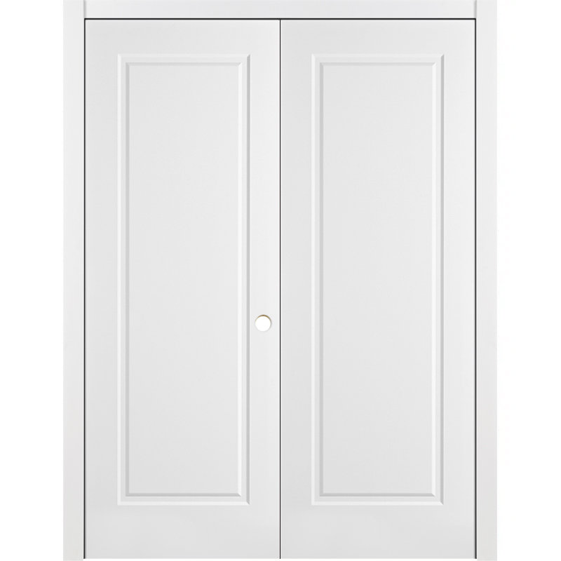 Double porte intérieure intérieure stratifiée 1 panneau pré-suspendu blanc, 36 po x 80 po, S'ouvre à gauche vers l'intérieur