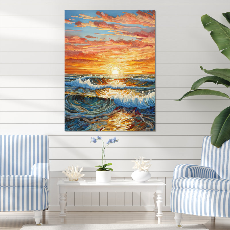 Rainbow Ocean Sunrise V, Toile tendue, H 44 po x l 34 po x P 1,5 po