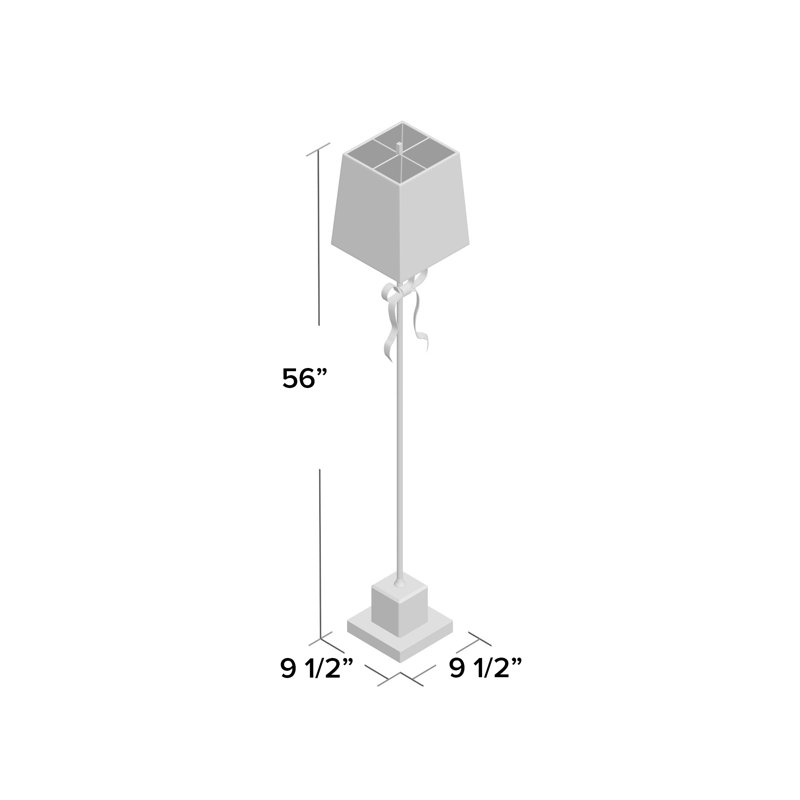 Ellery Floor Lamp, Cream, Polished Nickel