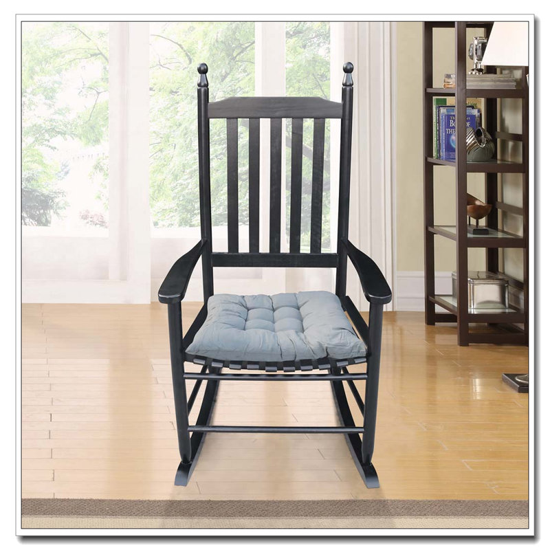 Chaise berçante en bois massif, Noir