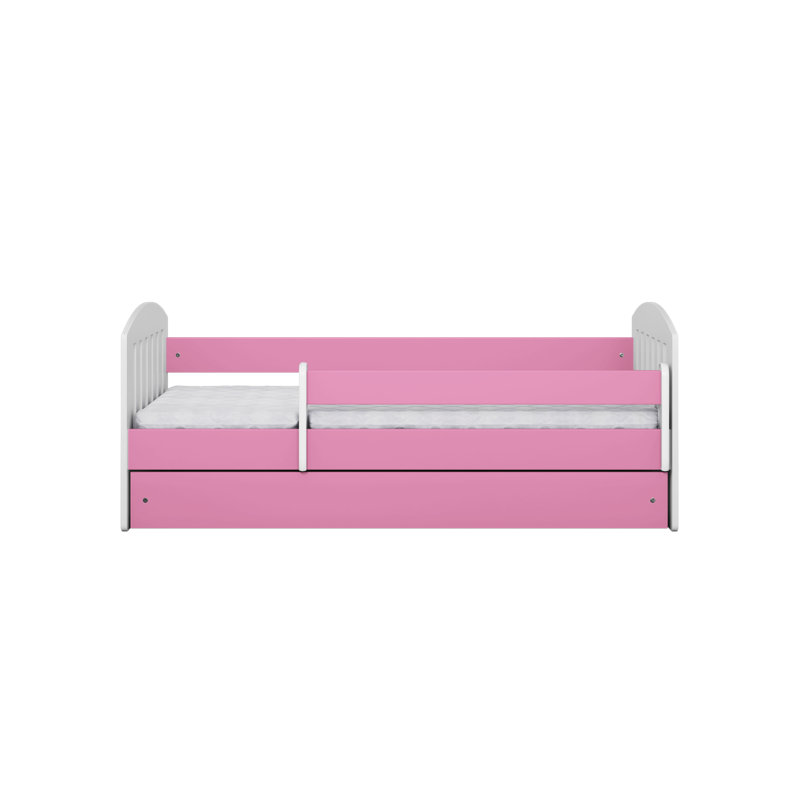 Hermes Drawer Convertible Bed and Mattress, European Toddler (80 x 180cm), Pink