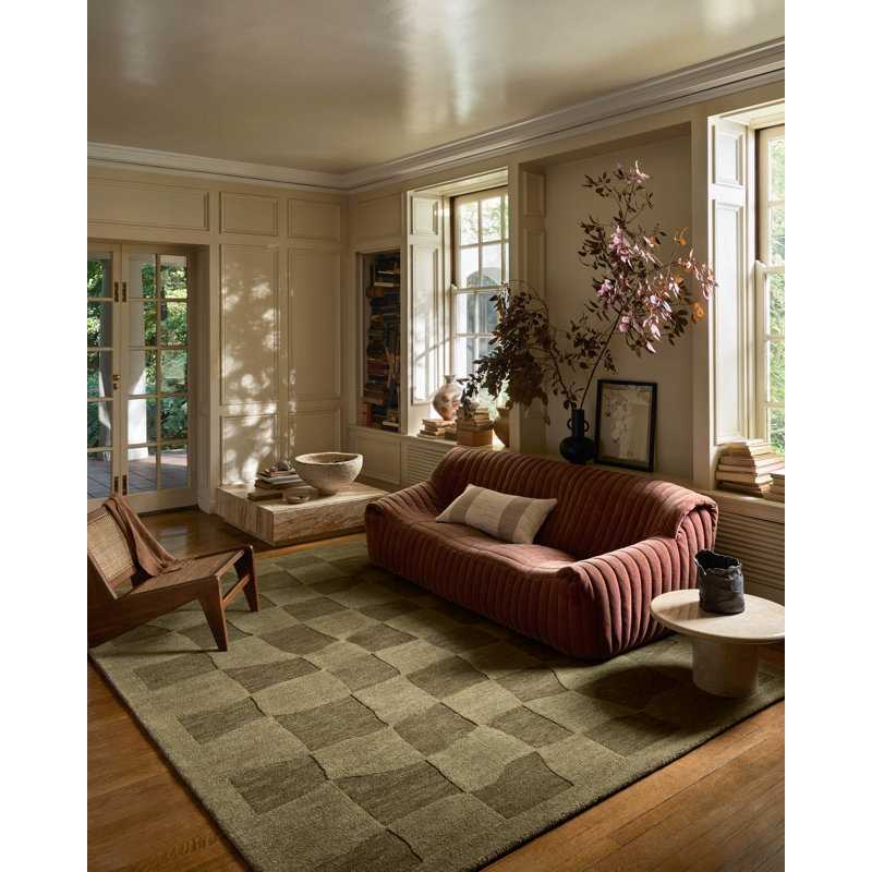 Tapis vert / olive Leanne Ford x Loloi Craven, Rectangle 9 pi 3 po x 13 pi
