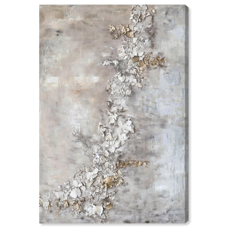 Elegant Gold and Rust Abstract Canvas Art, 30" x 20"