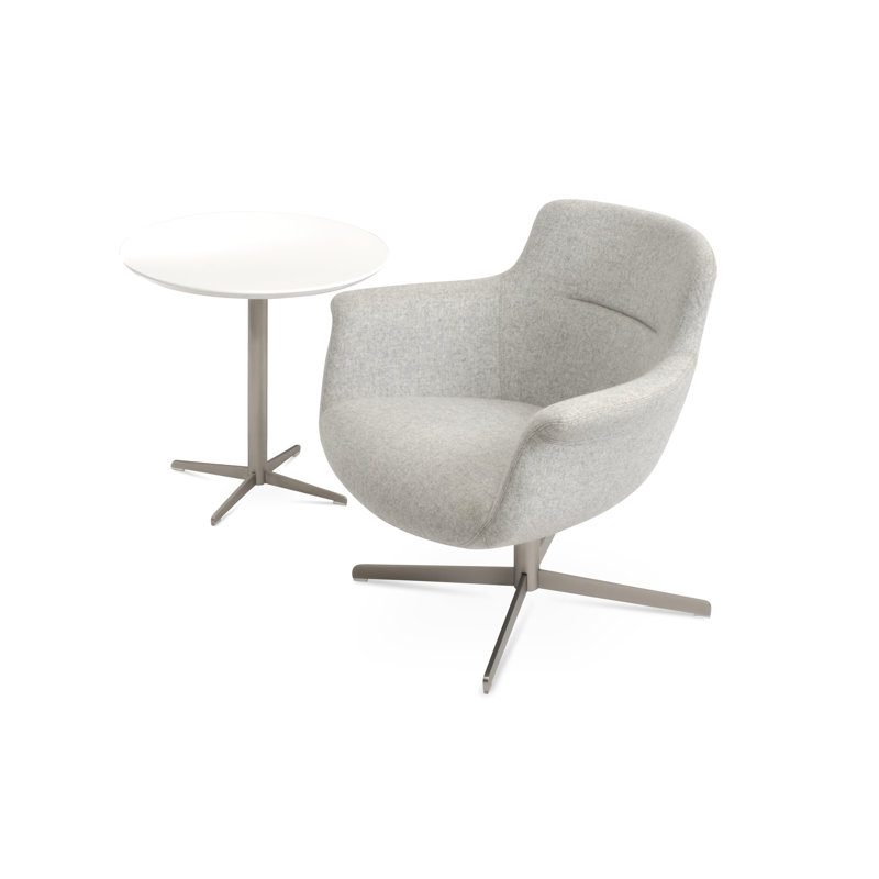 Fauteuil pivotant 4 étoiles Bottega, Laine argentée