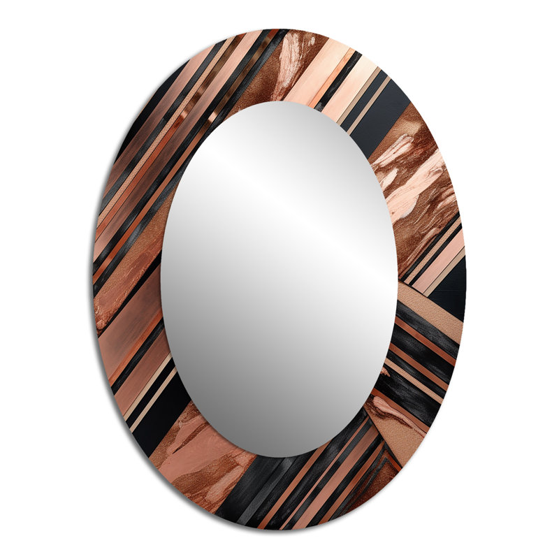 Miroir mural ovale sur métal doré, 40 po x 30 po