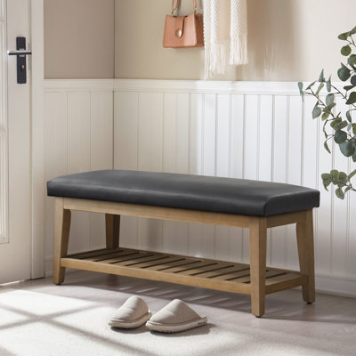 Hahnville Faux Leather Upholstered Storage Bench