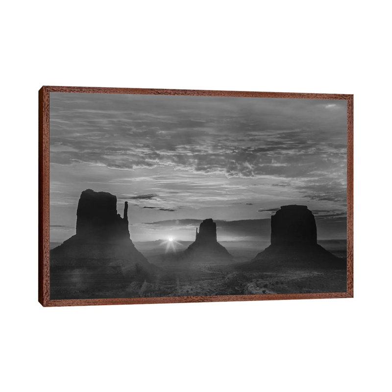 The Mittens And Merrick Butte At Sunrise, Monument Valley, Arizona by Tim Fitzharris - Floater Frame Gallery-Wrapped Canvas Giclée on Canvas