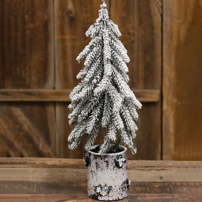 Faux Pine Tree in Pot, 16" H x 3.5" W x 3.5" D