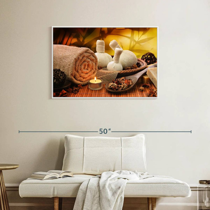 Time For Spa, Cadre flottant blanc, 37 po x 25 po