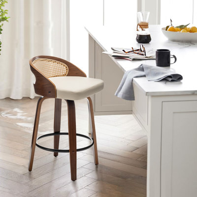 Tabouret de bar et de comptoir pivotant en cuir végétalien Drees