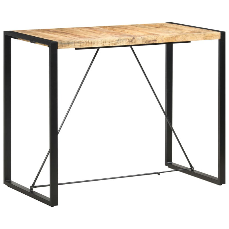 Table de bar cuisine salle à manger table bistro table bistro en bois de manguier massif, Brun clair
