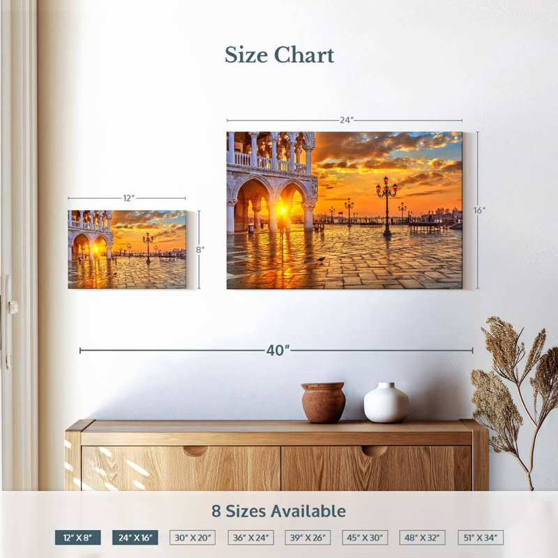 Lilie Venice Golden Sunrise, 16" H x 24" W
