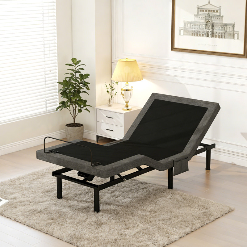 Structure de lit réglable avec inclinaison indépendante de la tête et des pieds, télécommande sans fil, éclairage sous le lit et assemblage sans outil