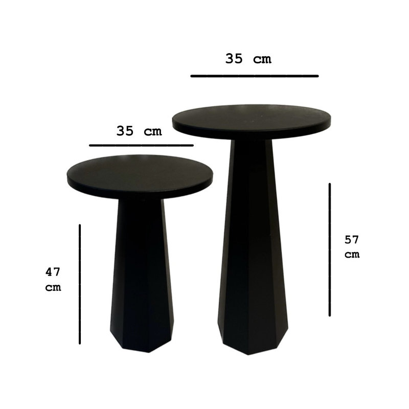 Ensemble de tables basses Modern Modern (2 pièces) | 100% panneau de fibres à densité moyenne, 0,7 po d'épaisseur | Petite table: 13,8 x 18,5 x 13,8 pouces, grande table: 13,8 x 22,4 x 13,8 pouces | Design élégant pour le salon, élégant et fonctionnel