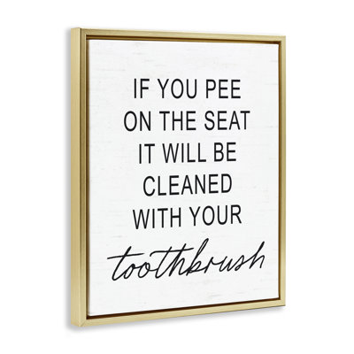 Sassy Clean With Toothbrush Warning Floating Frame, design by Lettered and Lined