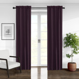 Elsie Linen Look Rod Pocket Drapery Panels Pair