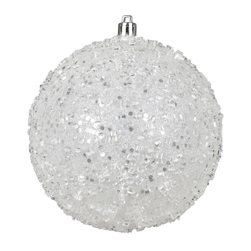 Ornement boule scintillante, Bleu sarcelle, H 10 po x l 10 po x P 10 po, 1