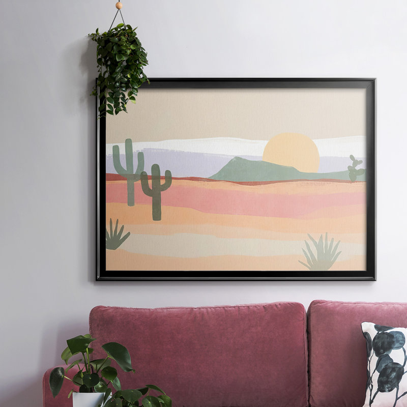 Cactus Plateau I, toile encadrée de qualité supérieure - prête à être accrochée, H 18 po x l 26 po x P 1,5 po