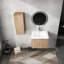 Meuble-lavabo de 24 po avec lavabo en résine et armoire d'appoint 24 po - Contreplaqué, design et mécanisme élégants, look contemporain-291409403