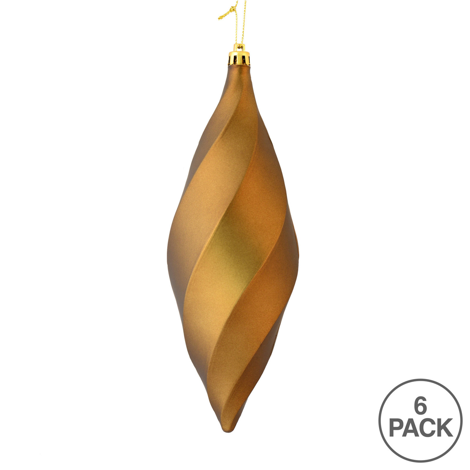 8" Swirl Finial Ornament, Matte Mocha