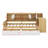 Daybed With 2 Drawers And Cabinets Shelves, Storage Bookcase, Built-In Removable Desk-1805524317-1805524319