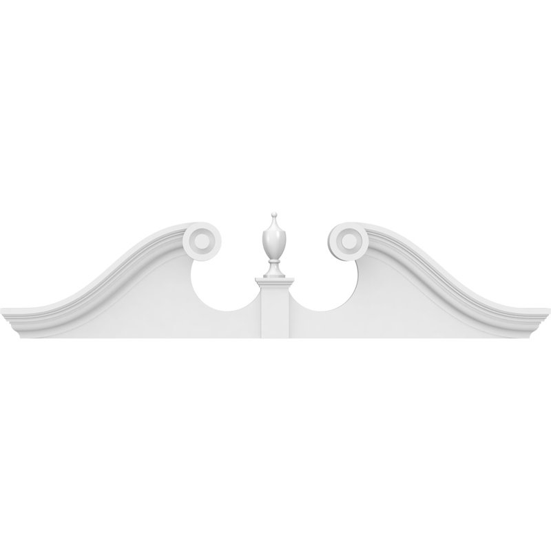 Fronton en PVC de qualité architecturale Rams Head, H 11-1 / 2 po x l 46 po x P 2-3 / 4 po
