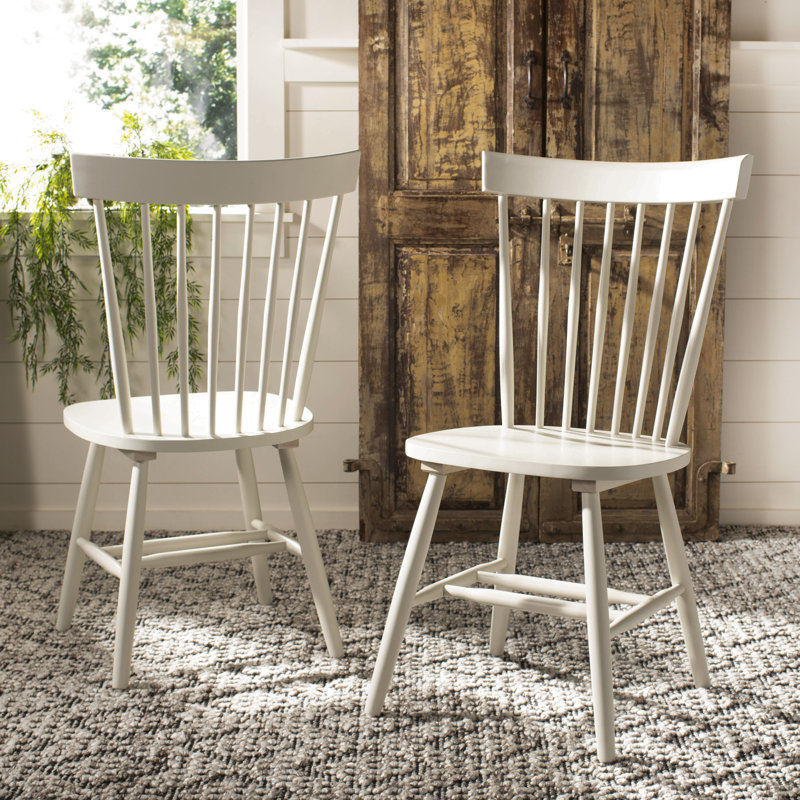 Paulo Solid Wood Slat Dining Chair, Off White